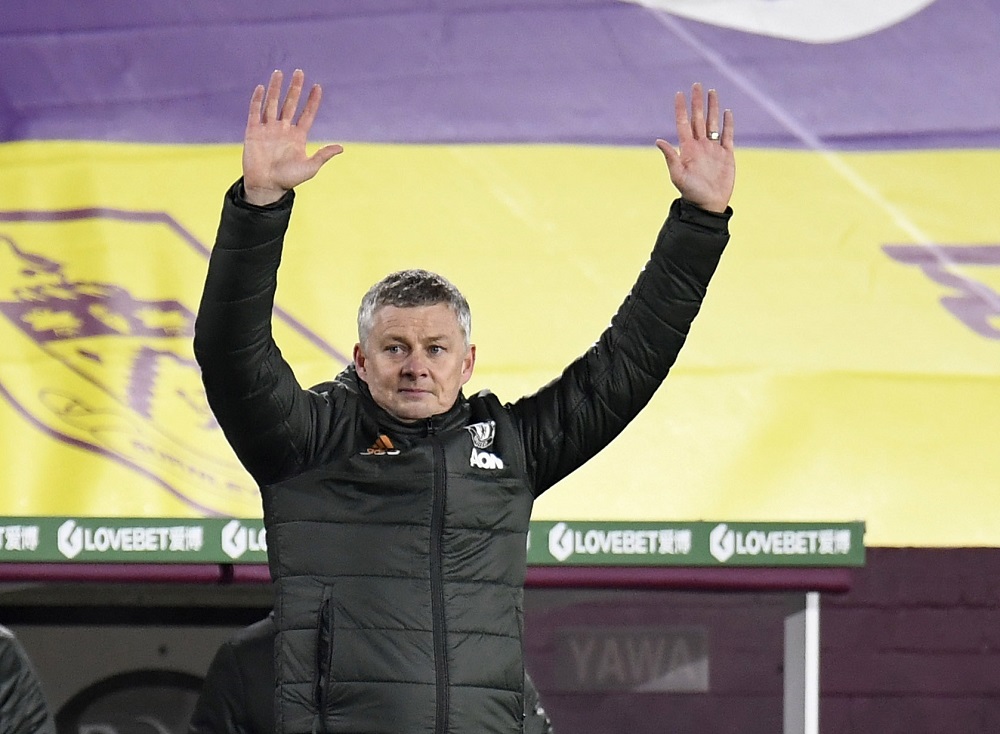 Manchester United manager Ole Gunnar Solskjaer reacts during the match against Burnley January 13, 2021. u00e2u20acu2022 Pool via Reuters