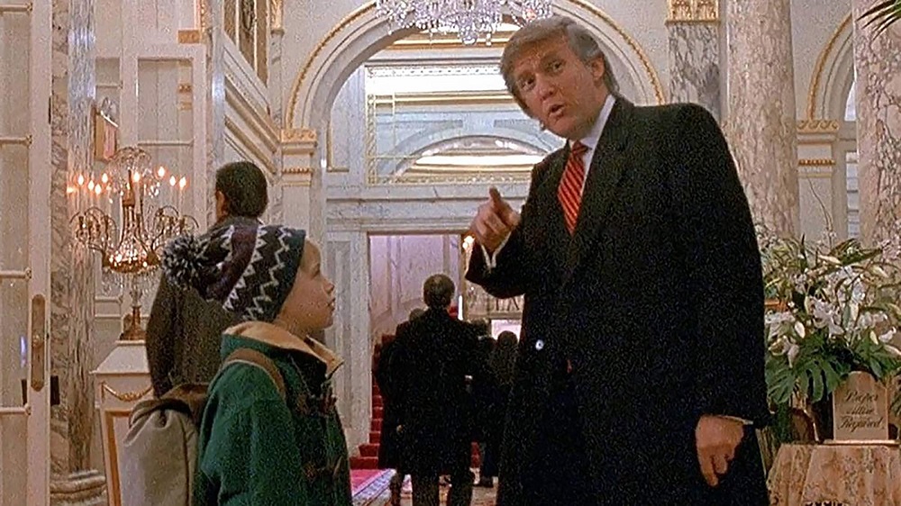 Trump, who owned the Plaza Hotel at the time, agreed to let the cast and crew shoot at his hotel in exchange for a cameo. u00e2u20acu201d Screengrab from YouTube