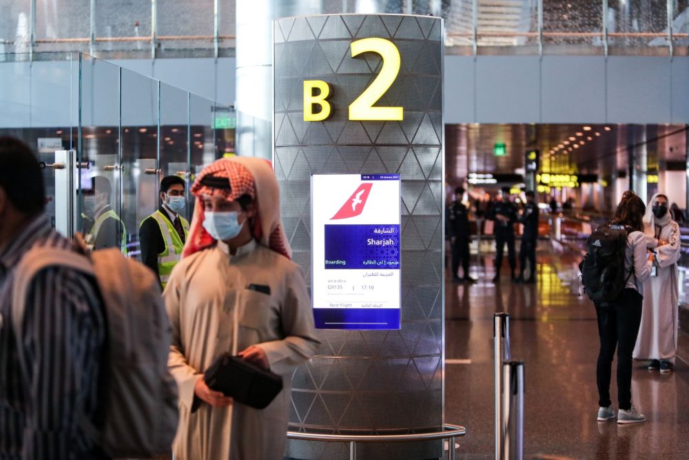 The United Arab Emirates carriers have partnered with the International Air Transport Association to be among u00e2u20acu02dcthe first airlinesu00e2u20acu2122 worldwide to trial the IATA Travel Pass. u00e2u20acu201d AFP pic