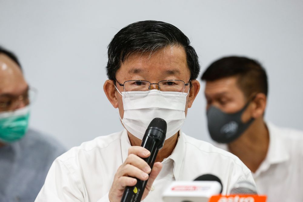 Penang DAP chairman Chow Kon Yeow speaks during a press conference at Wisma DAP in George Town January 7, 2021. u00e2u20acu201d Picture by Sayuti Zainudin