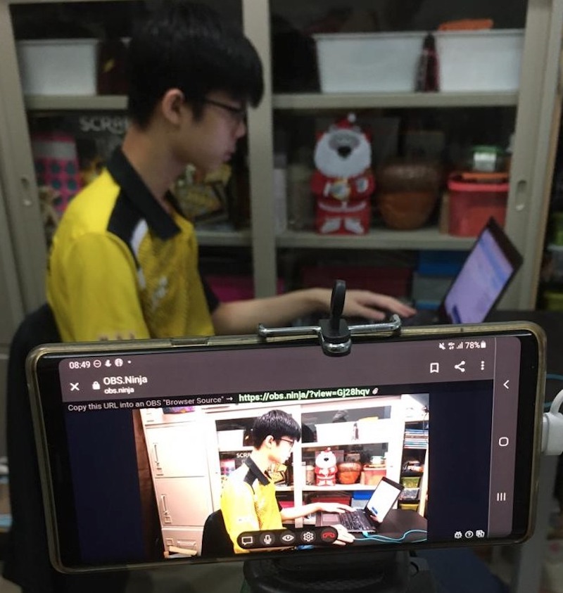 Players were required to set up a side-view camera so the technical team could monitor their performance remotely. — Picture courtesy of Jareth Mah Zhen Seong