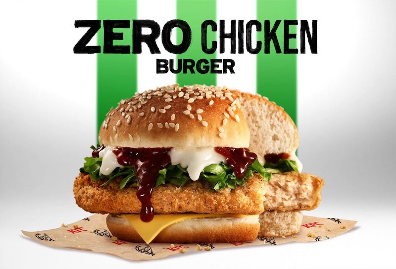 The KFC Zero Chicken Burger will be launching tomorrow, February 9, 2021, for a limited time. u00e2u20acu201d Picture courtesy of QSR Brands