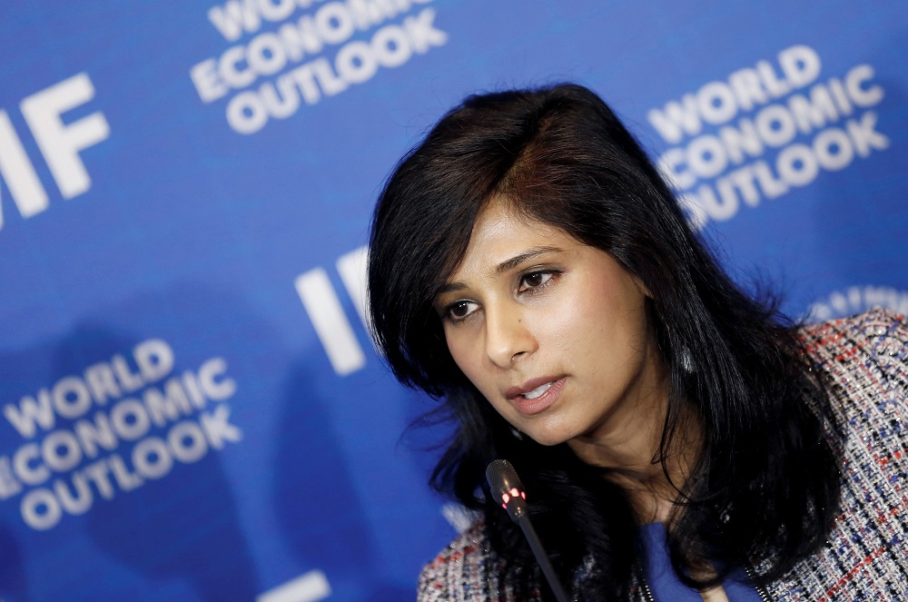 Gita Gopinath, Economic Counsellor and Director of the Research Department at the International Monetary Fund speaks during a news conference in Santiago, Chile July 23, 2019. u00e2u20acu201d Reuters pic