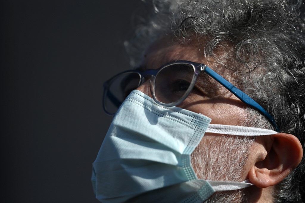 Turkish-French journalist Erol Onderoglu, Reporters Without Borders (RSF) representative in Turkey, speaks to the press in front of Istanbul's courthouse building on February 3, 2021, before his trial for u00e2u20acu02dcterrorist propagandau00e2u20acu2122. u00e2u20acu201d AFP pic 