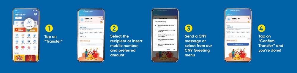 A step by step guide to using the eAngpow feature. — Picture courtesy of Touch ‘n Go
