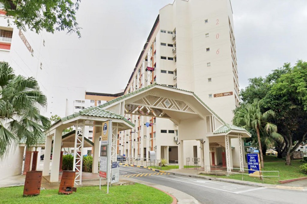 The police were alerted to a stabbing incident at Block 206 Tampines Street 21 at about 6.30am on February 10, 2021. u00e2u20acu201d TODAY pic