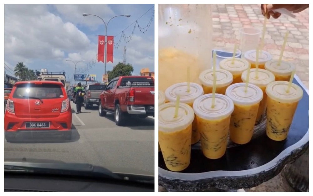 Schoolteacher Ahmad Shahrul Azhan Ibrahim rewarded the efforts of the sweetcorn drink seller by placing a large order for students at his school.  u00e2u20acu201d  Screengrab from TikTok/sir_asai