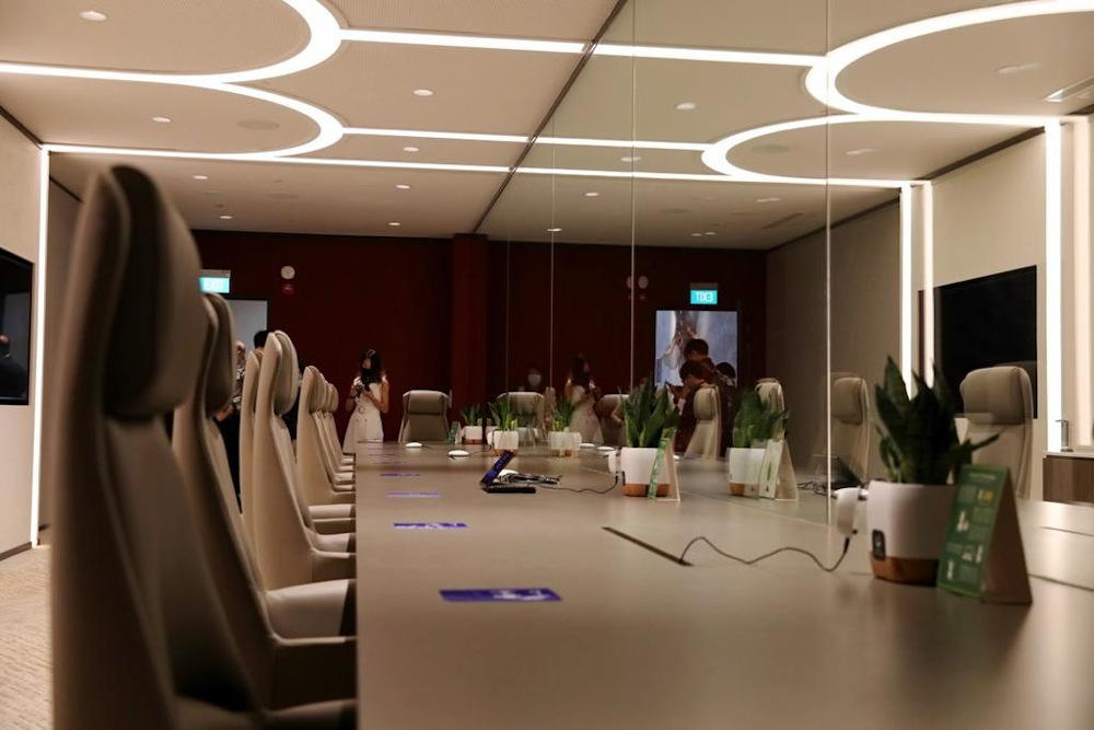 The Connect@Changi facility at Singapore Expo convention centre opened its first wing of 150 guest rooms and 40 meeting rooms specially built to allow foreign travellers to meet their Singapore-based counterparts safely. u00e2u20acu201d Picture by Nuria Ling/TODAY