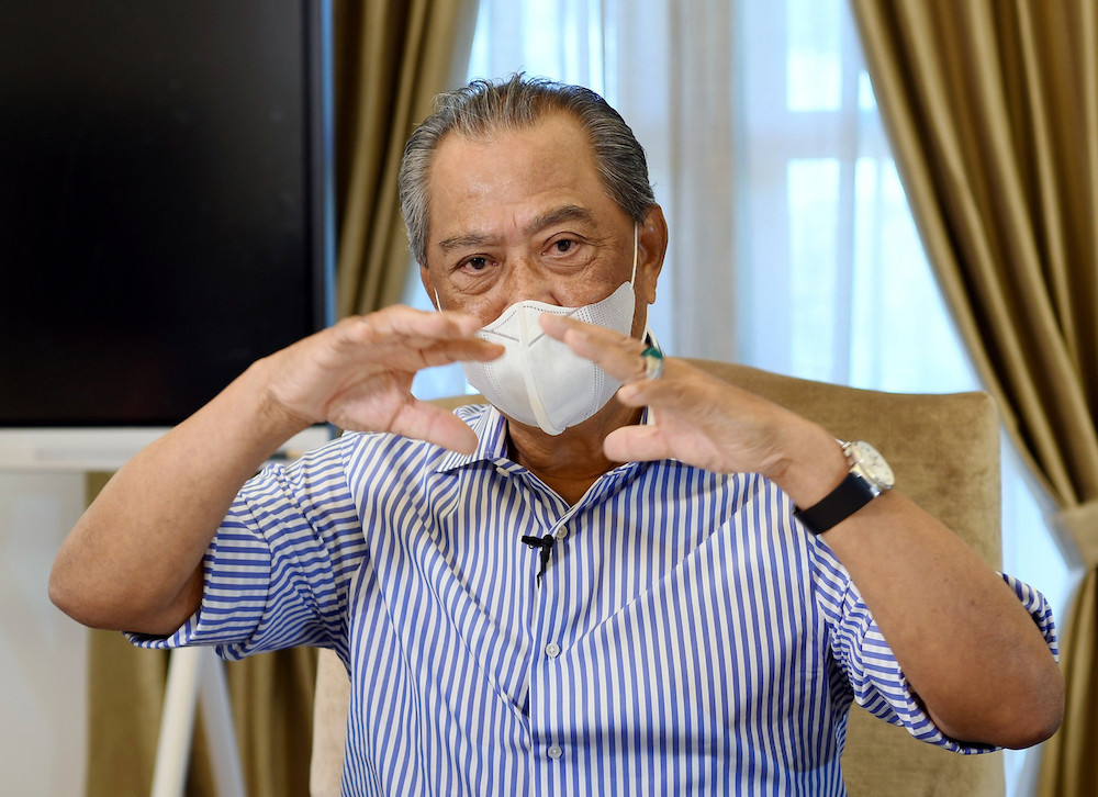 Prime Minister Tan Sri Muhyiddin Yassin during a special interview with several media organisations on his first year in office at his residence in Bukit Damansara February 28, 2021. u00e2u20acu201d Bernama picnn