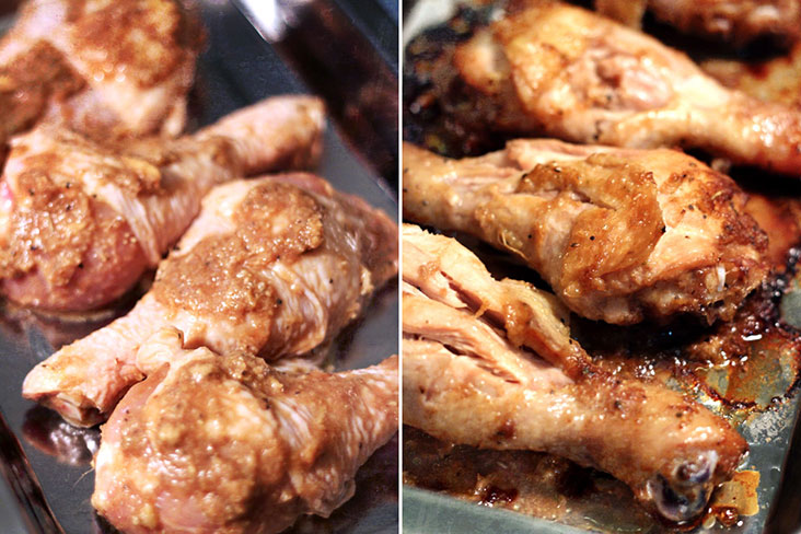 These drumsticks remain moist thanks to the juice of mandarin oranges.