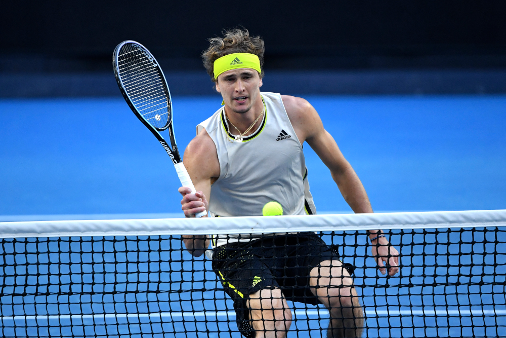 Germanyu00e2u20acu2122s Alexander Zverev hits a return against Serbiau00e2u20acu2122s Dusan Lajovic during their menu00e2u20acu2122s singles match on day seven of the Australian Open tennis tournament in Melbourne on February 14, 2021. u00e2u20acu201d AFP pic 