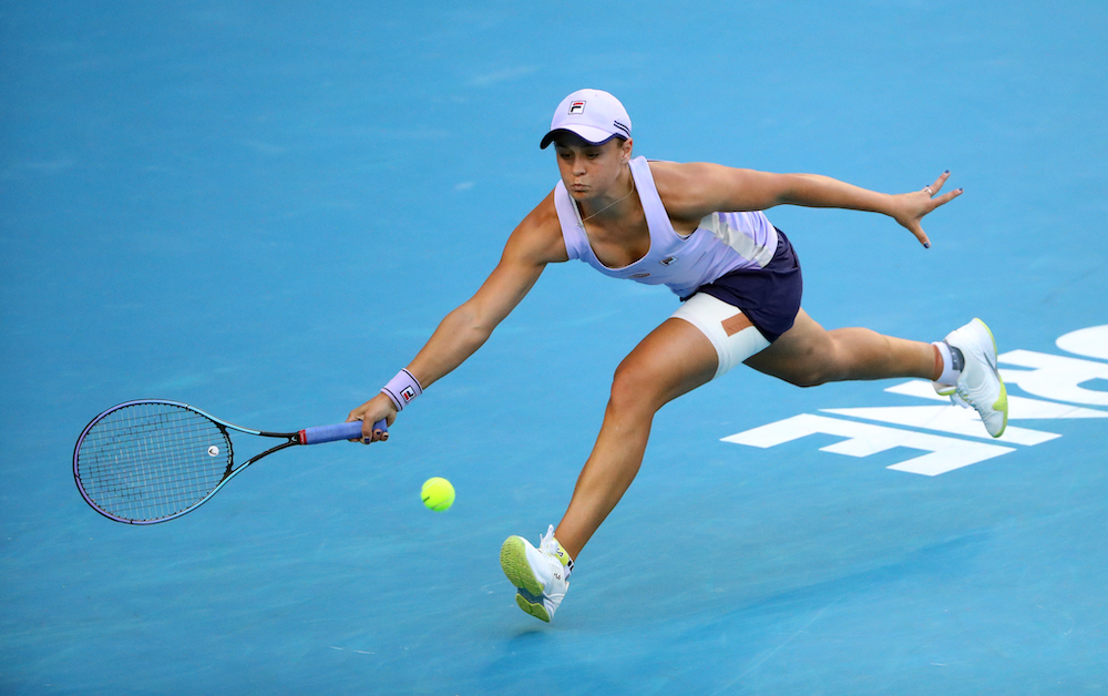 Australiau00e2u20acu2122s Ashleigh Barty in action during her third round match against Russia's Ekaterina Alexandrova at the Melbourne Park in Melbourne, February 13, 2021. u00e2u20acu201d Reuters picnnn