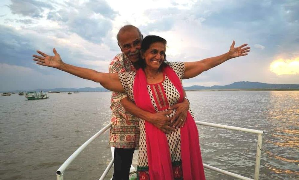 With beloved wife Lanka Devi during a trip to Myanmar in 2018.