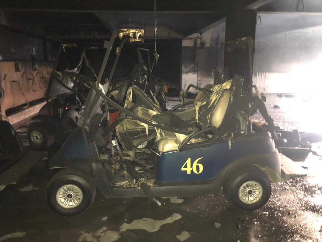 The main location of the fire was at the lower floor of the clubhouse where the buggies were stationed. ― Picture via social media