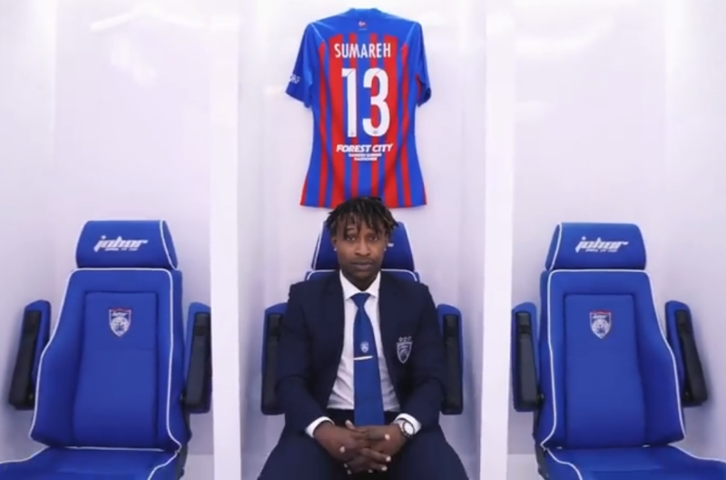 The midfielder will wear his favourite number 13 jersey at new club JDT. u00e2u20acu201d Facebook screencap