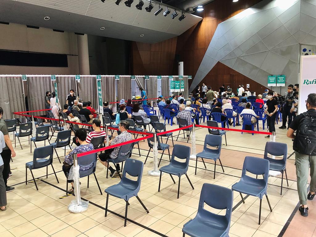 Seniors taking their Covid-19 jab at a vaccination centre at Marine Parade Community Club on February 22, 2021. u00e2u20acu2022 TODAY pic