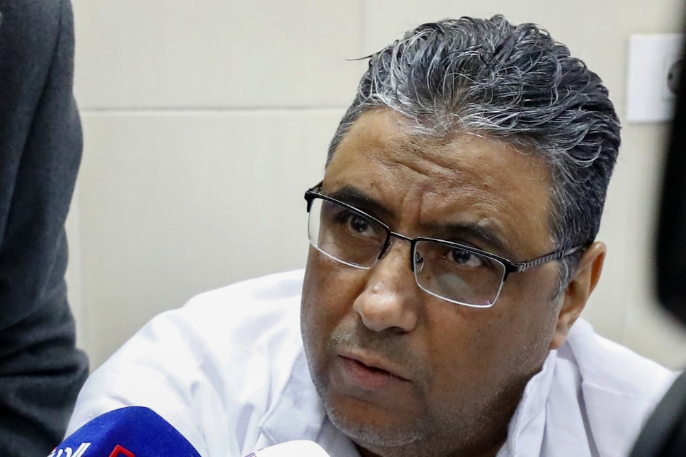 In this file photo taken on February 11, 2020 during a guided tour organised by Egyptu00e2u20acu2122s State Information Service, Al Jazeera journalist Mahmoud Hussein talks to visiting journalists at the clinic of the Tora prison in Cairo. u00e2u20acu201d AFP pic