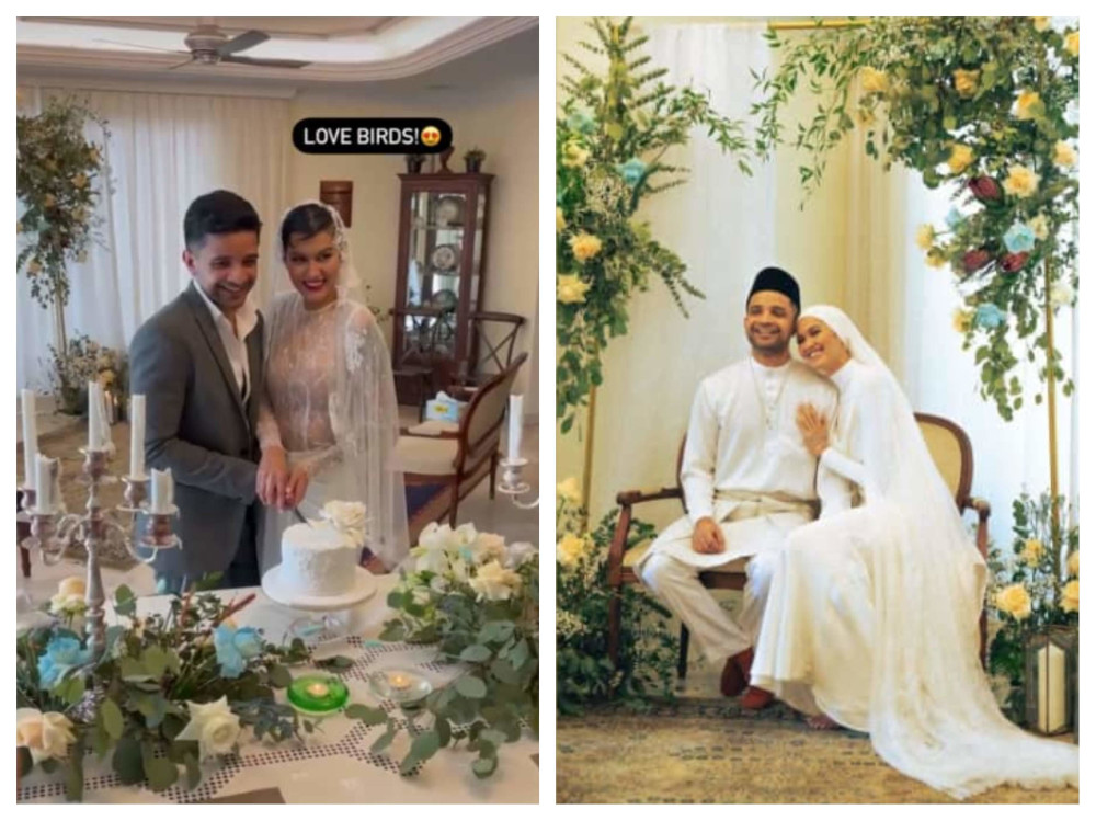 The intimate affair was attended by six family members due to adhere to Covid-19 guidelines. — Pictures from Instagram/Alicia Amin