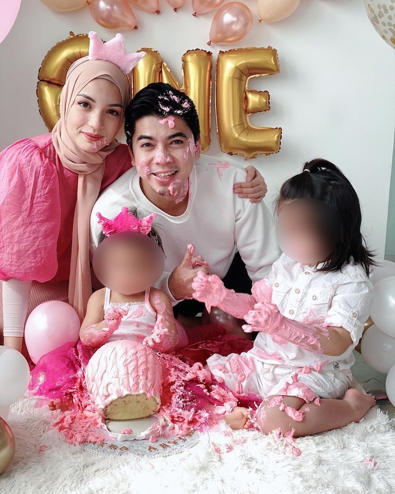 The 30-year-old 'Nur' actress has since cleared the air, saying the smashed cake was a dummy. u00e2u20acu201d Picture from Instagram/Amyra Rosli