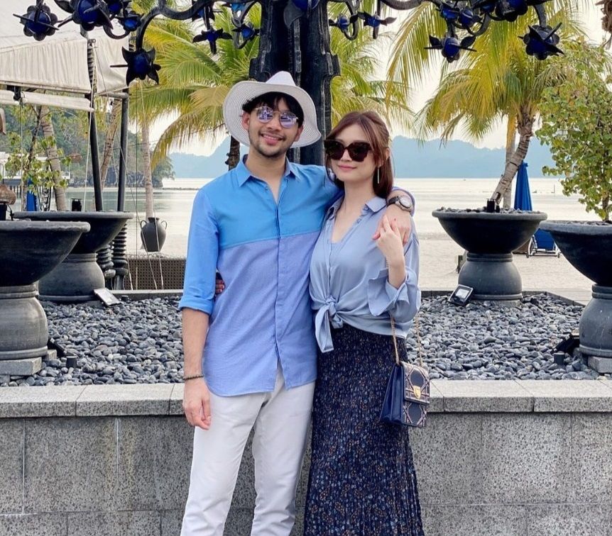 Actress and singer Ayda Jebat (right) has apologised to her fans for sharing her husband Nabil Mahir (left) likes to smell her armpit. u00e2u20acu201d Photo via Instagram/ Ayda Jebatnn
