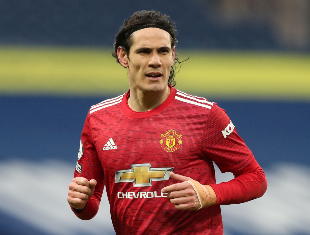 Manchester Unitedu00e2u20acu2122s Edinson Cavani during a match against West Bromwich Albion at The Hawthorns, West Bromwich, February 14, 2021. u00e2u20acu201d Reuters pic 