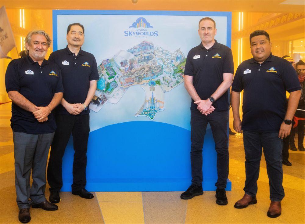 (From left) RWG executive vice president of leisure and hospitality Datuk Edward Arthur Holloway, head of business operations and strategy Lee Thiam Kit, head of theme parks Gregory Pearn, and vice president of theme parks Sanjay Nadarajah. — Picture courtesy of Resorts World Genting