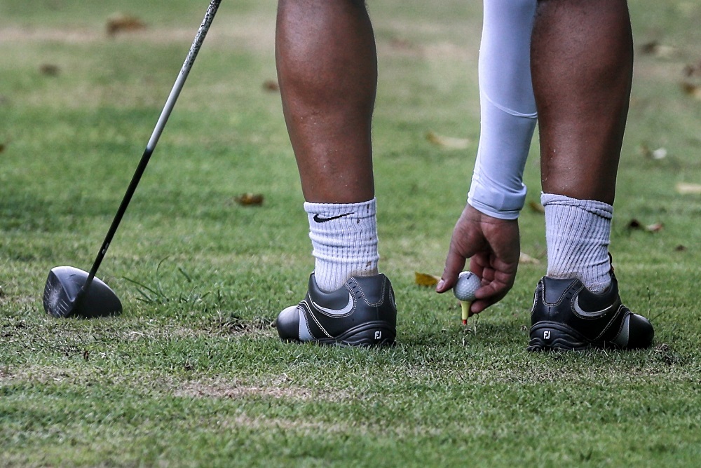 People are seen playing golf at the Seri Selangor Golf Club in Petaling Jaya February 13, 2021. u00e2u20acu2022 Picture by Ahmad Zamzahuri