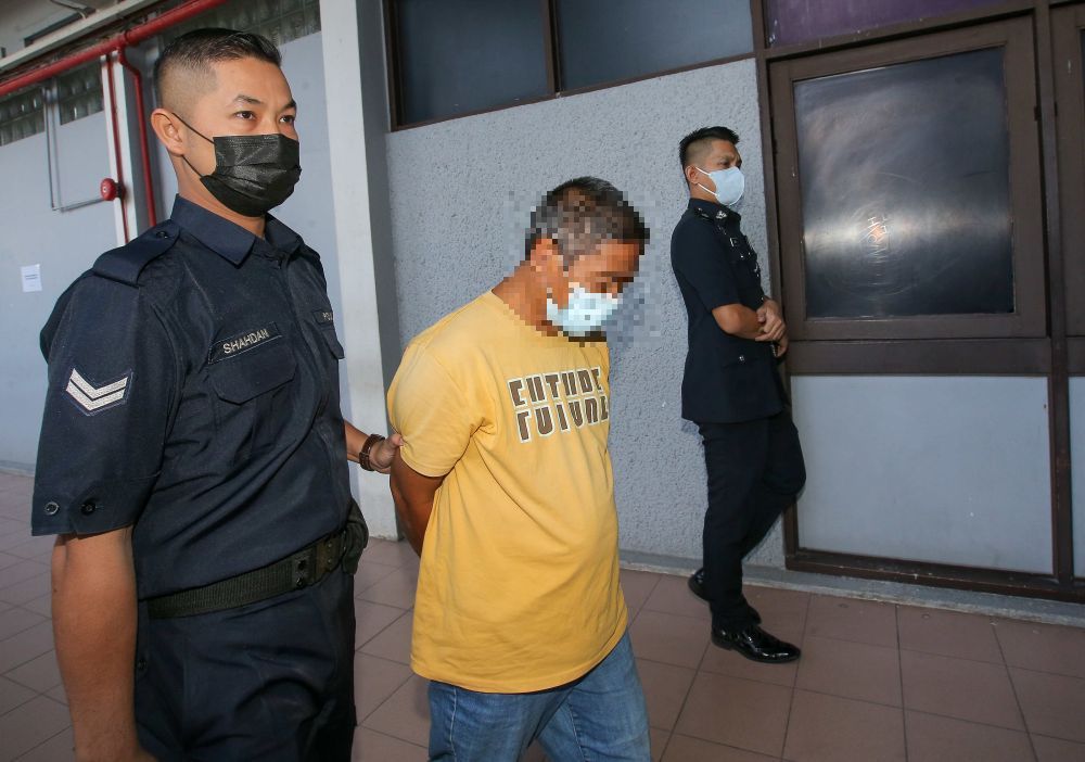 A 49-year-old pasar malam trader claimed trail at the Sessions Court here to allegedly raping his 14-year-step daughter in Kampung Banjar, Ayer Tawar. u00e2u20acu201d Picture by Farhan Najib