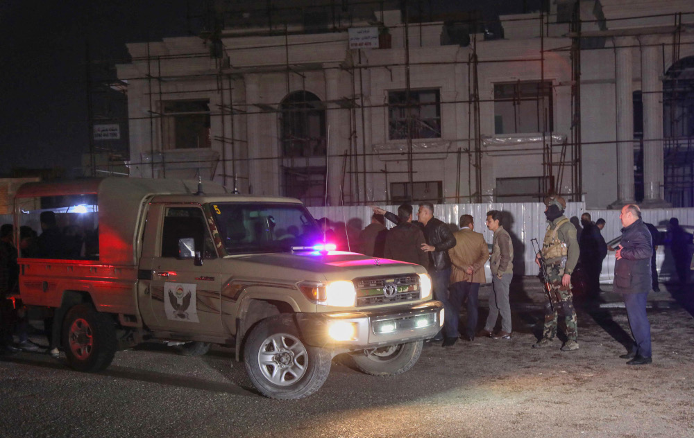 Security forces gather following a rocket attack in Arbil, the capital of the northern Iraqi Kurdish autonomous region, February 15, 2021. u00e2u20acu201d AFP pic 