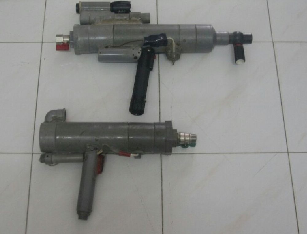 The two home-made air guns seized from a senior citizen following a police raid on his house in Taman Ulu Choh in Iskandar Puteri February 16, 2021. u00e2u20acu201d Picture courtesy of the Iskandar Puteri district police