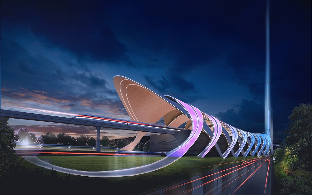 The station’s intertwining roofs is a nod to the long-standing relationship between Johor Baru and Singapore. — Picture courtesy of Mass Rapid Transit Corporation Sdn Bhd
