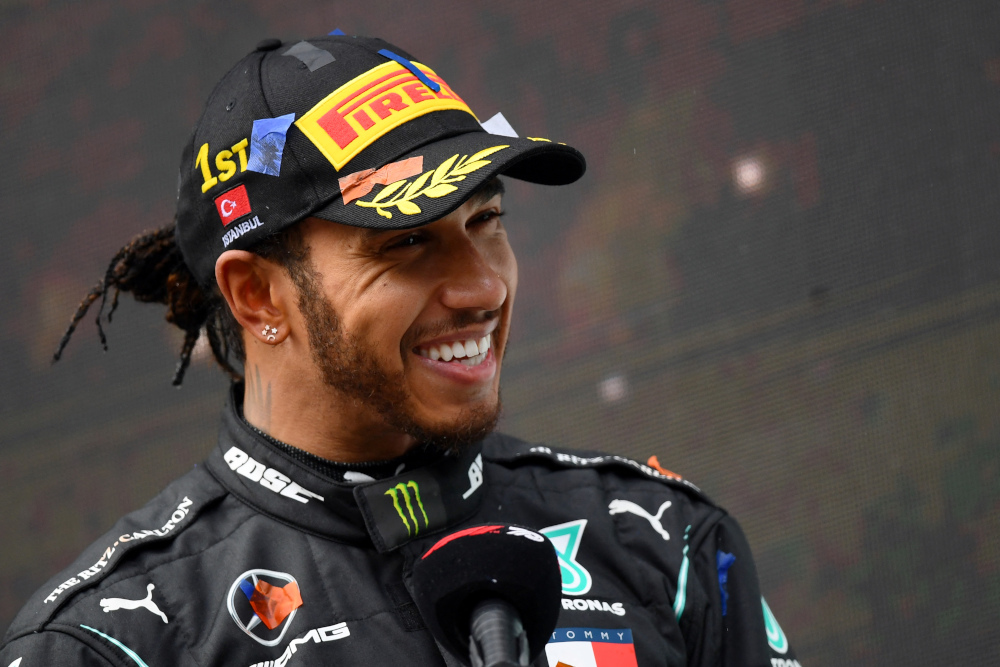 In this file photo taken November 15, 2020 Mercedesu00e2u20acu2122 British driver Lewis Hamilton gives an interview after winning the Turkish Formula One Grand Prix at the Intercity Istanbul Park circuit in Istanbul. u00e2u20acu201d AFP pic