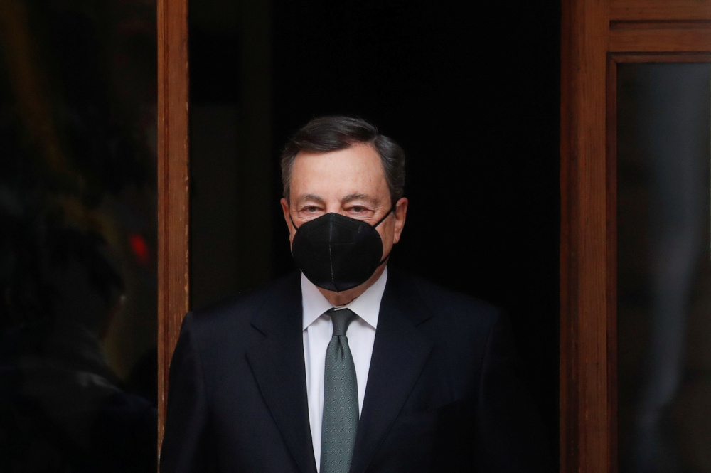 Newly installed Italian Prime Minister Mario Draghi leaves his house, in Rome, Italy, February 16, 2021. u00e2u20acu201d Reuters pic 