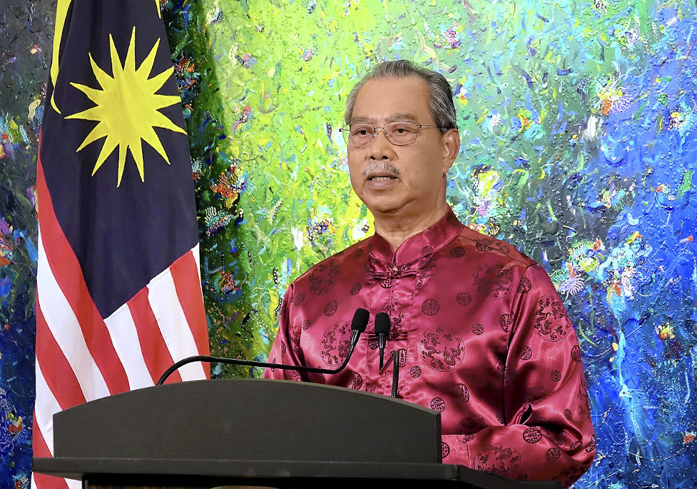 Prime Minister Tan Sri Muhyiddin Yassin delivering a message in conjunction with the Chinese New Year celebration in Kuala Lumpur, February 11, 2021. u00e2u20acu201d Bernama pic 
