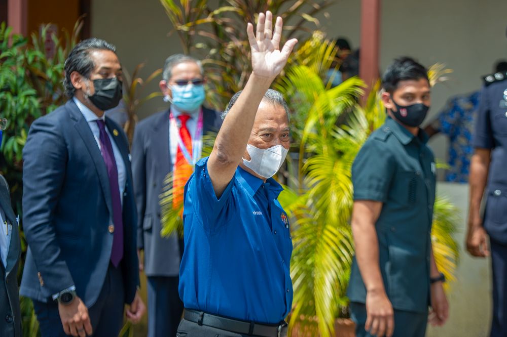 Prime Minister Tan Sri Muhyiddin Yassin is pictured at the National Covid-19 Immunisation programme launch in Putrajaya February 24, 2021. u00e2u20acu2022 Picture by Shafwan Zaidon