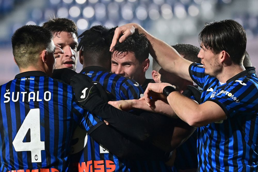 Atalanta's Italian midfielder Matteo Pessina celebrates after scoring his second goal against Napoli at the Azzurri d'Italia stadium in Bergamo February 10, 2021. u00e2u20acu201d AFP pic