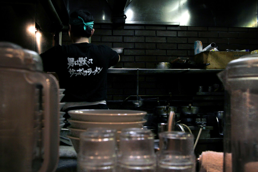 Plenty happens before a ramen shop is open from kitchen work to preparing the condiments.