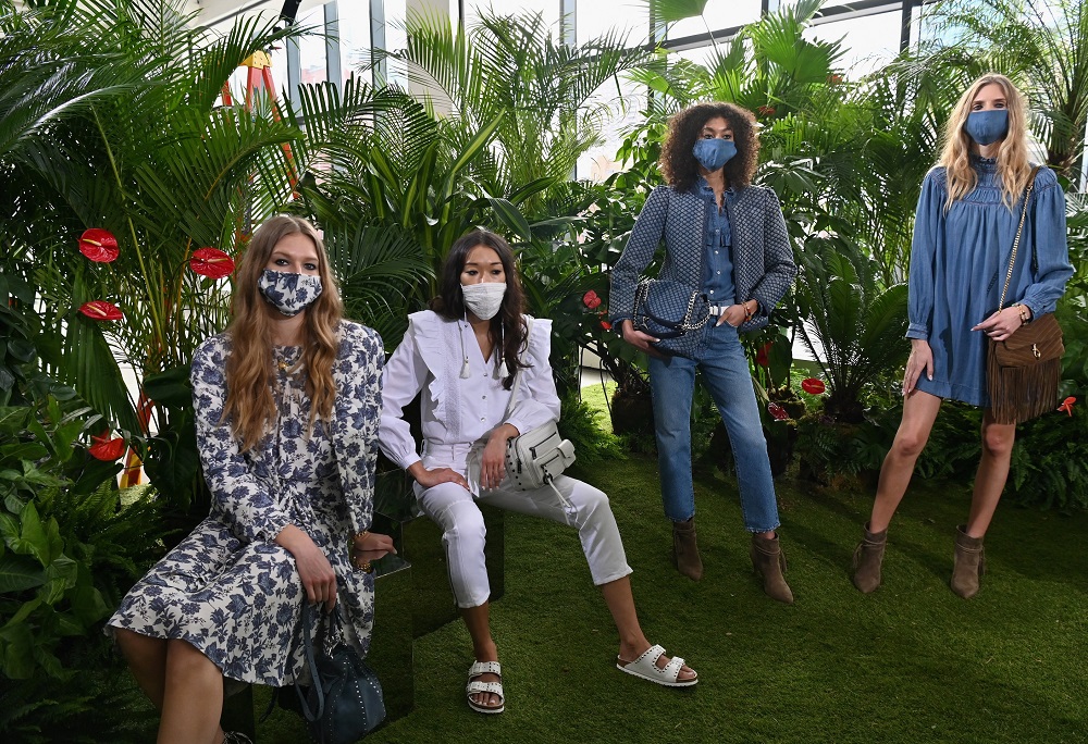 Models pose during the Rebecca Minkoff Spring 2021 presentation at Spring Studios during New York Fashion Week: The Shows (NYFW). u00e2u20acu2022 AFP pic via ETX Studio