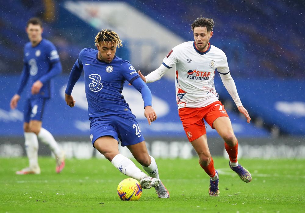 Chelsea's Reece James (left) in action with Luton Town's Harry Cornick in the fourth round of the FA Cup at Stamford Bridge, London  January 24, 2021. u00e2u20acu201d Reuters picnn