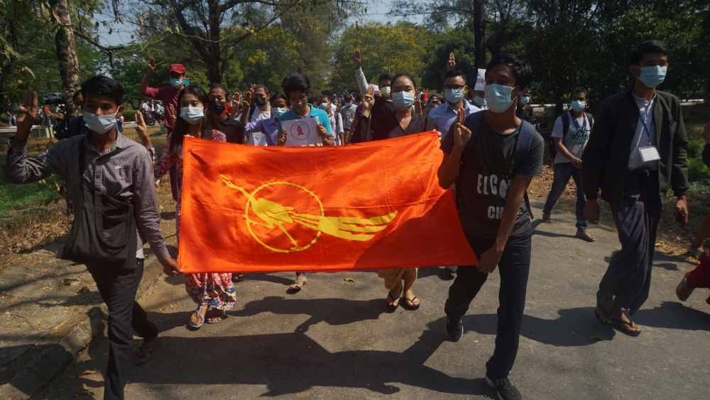 Students from Dagon University take part in a demonstration against the military coup in Yangon February 5, 2021. u00e2u20acu201d Reuters pic