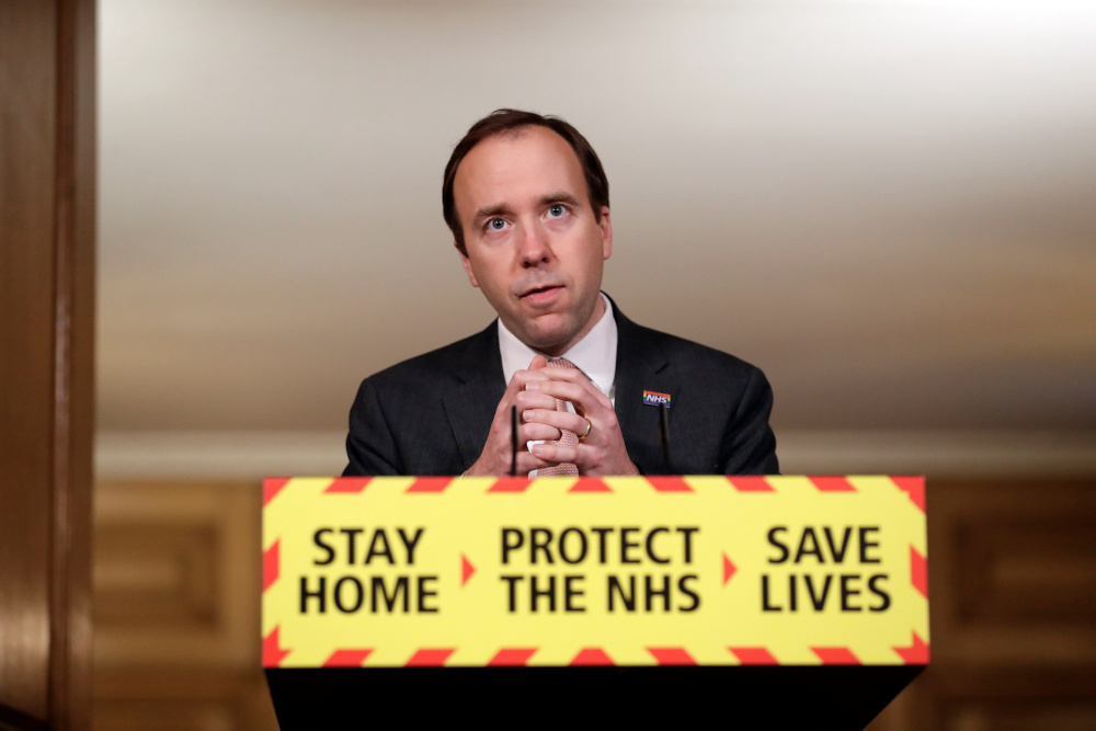 Britainu00e2u20acu2122s Health Secretary Matt Hancock attends a virtual press conference on the Covid-19 vaccination programme, at Downing Street in London February 26, 2021. u00e2u20acu201d Reuters pic