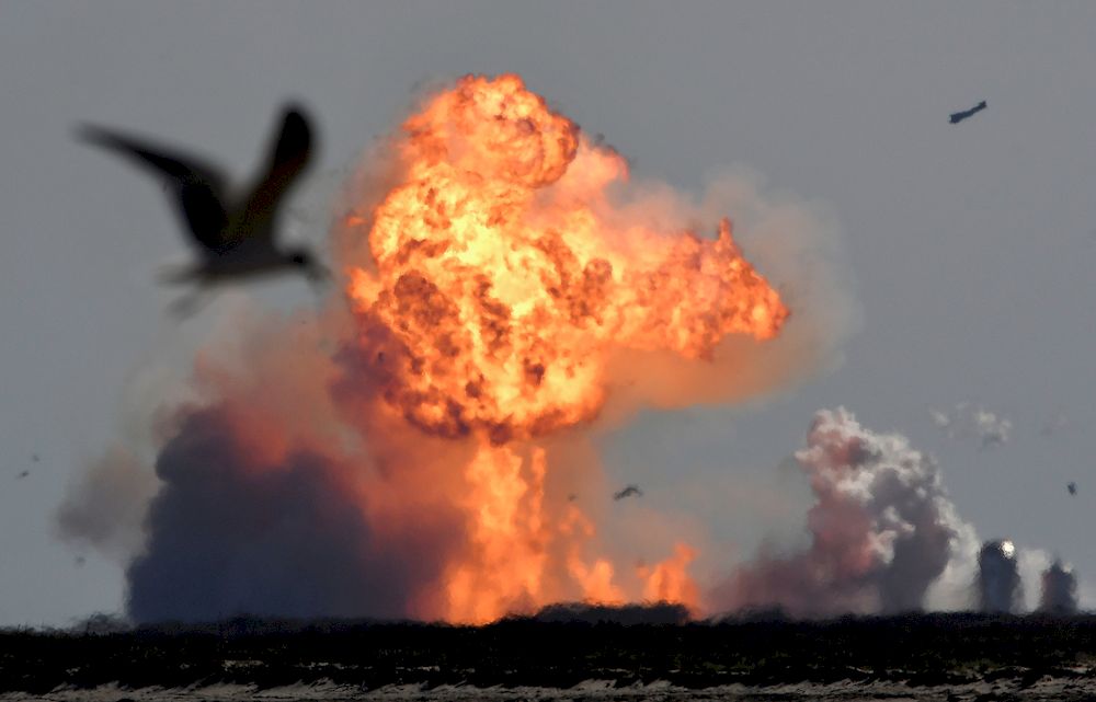 The SpaceX Starship SN9 explodes into a fireball after its high altitude test flight from test facilities in Boca Chica, Texas, US, February 2, 2021. u00e2u20acu201d Reuters pic