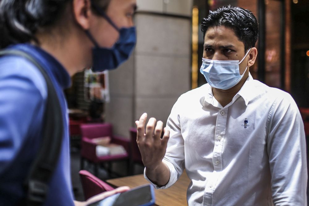 O’Galito restaurant manager Mohammad Jahid speaks during an interview with Malay Mail atPavilion Kuala Lumpur February 23, 2021. ― Picture by Hari Anggara