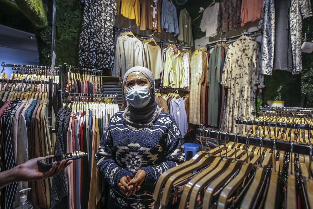 Shopkeeper Norhaima Maskito speaks during an interview with Malay Mail at Berjaya Times Square, Kuala Lumpur February 23, 2021. ― Picture by Hari Anggara