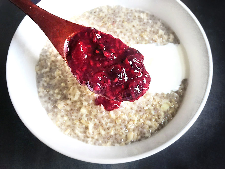 Try spooning the compote over oats and yoghurt.