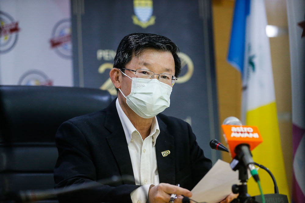 Penang Chief Minister Chow Kon Yeow speaks to the press at a press conference here in Komtar, George Town March 8, 2021. u00e2u20acu201d Picture by Sayuti Zainudin