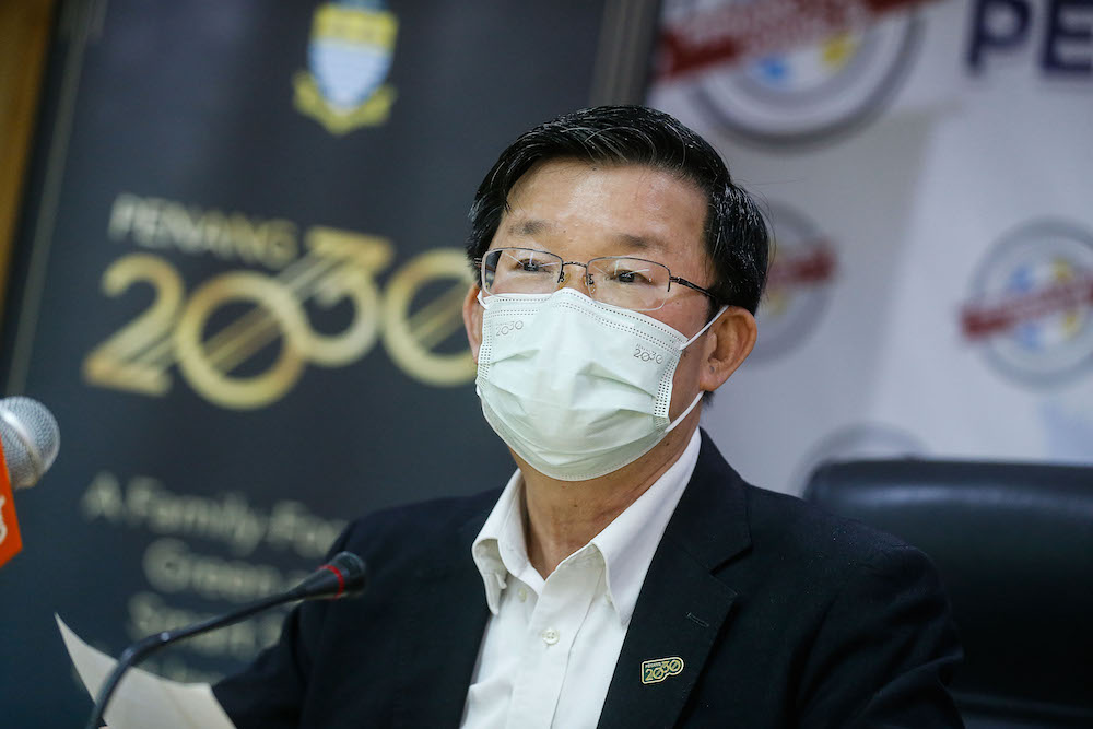 Penang Chief Minister Chow Kon Yeow speaks to the press at a press conference here in Komtar, George Town March 8, 2021. u00e2u20acu201d Picture by Sayuti Zainudin