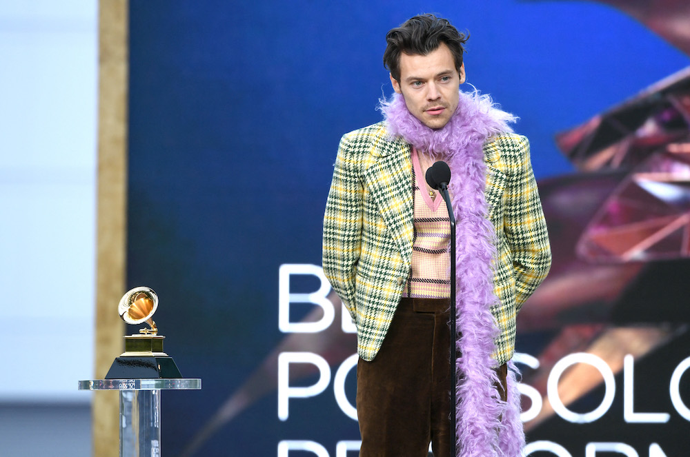 Harry Styles accepts the Best Pop Solo Performance award for 'Watermelon Sugar' onstage during the 63rd Annual Grammy in Los Angeles March 15, 2021. u00e2u20acu201d Kevin Winter/Getty Images for The Recording Academy/AFP pic