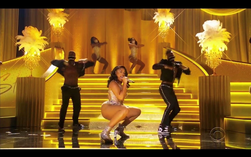 Megan Thee Stallion performs in this screen grab taken from video of the 63rd Annual Grammy Awards in Los Angeles March 15, 2021. u00e2u20acu201d CBS handout via Reuters