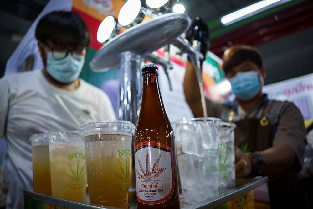 Bartenders serve cannabis sparking craft soda during the u00e2u20acu02dc360 Cannabis & Hemp for the Peopleu00e2u20acu2122 expo in Buriram province, Thailand March 5, 2021. u00e2u20acu201d Reuters pic